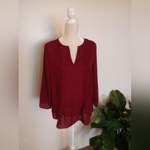 Chances R red v-neck blouse